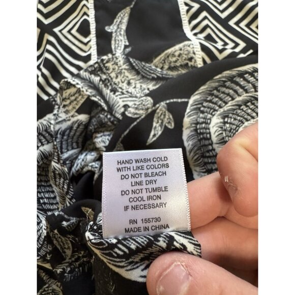 Rose+Olive Floral Paisley Long Sleeve Flowing Blouse Ruffle Sleeves Size 2X Boho - Picture 9 of 11